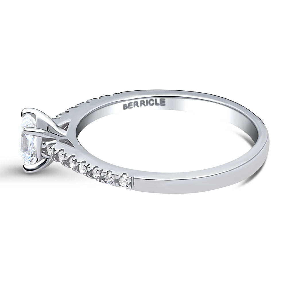 Solitaire 0.4ct Princess CZ Ring in Sterling Silver