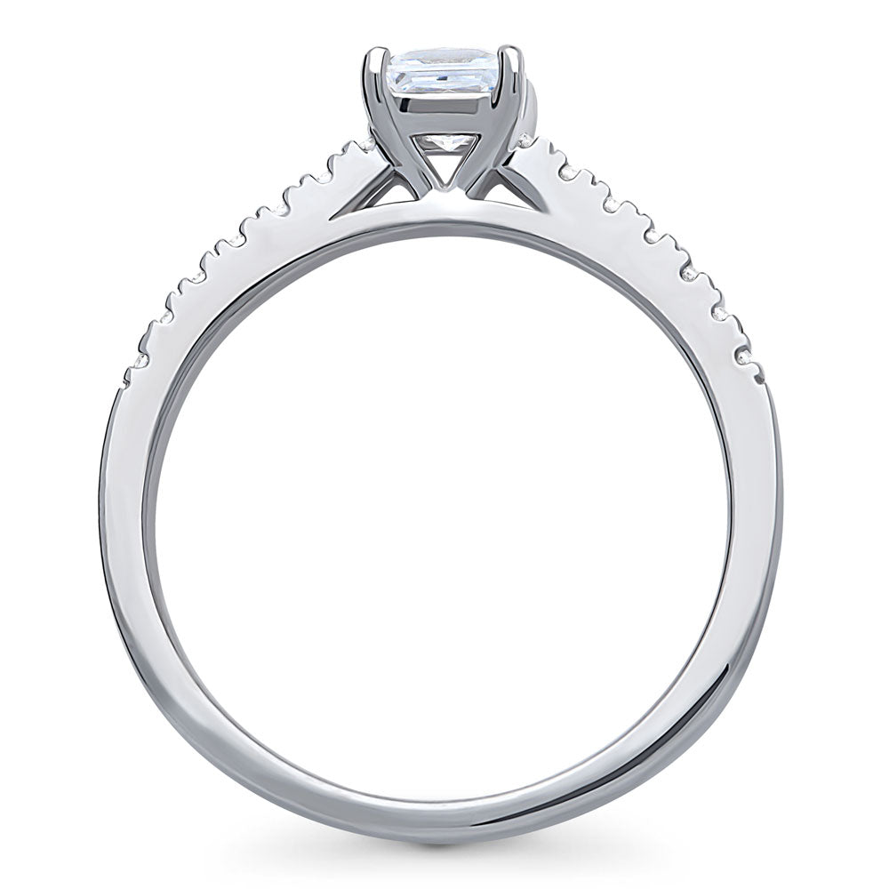 Alternate view of Solitaire 0.4ct Princess CZ Ring in Sterling Silver