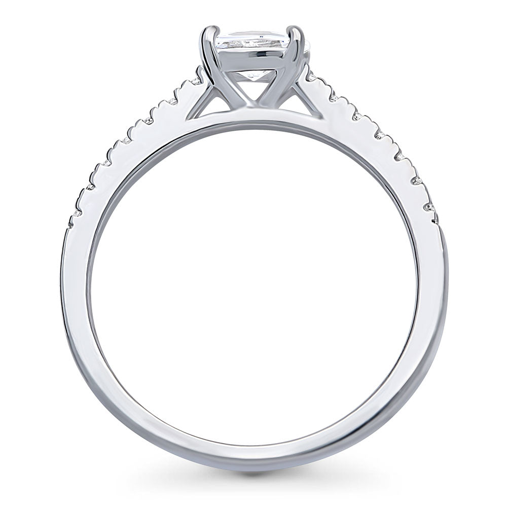 Alternate view of Solitaire 0.4ct Oval CZ Ring in Sterling Silver