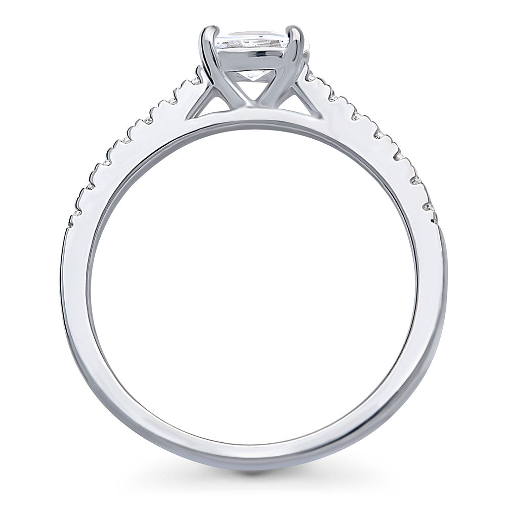 Alternate view of Solitaire 0.4ct Oval CZ Ring in Sterling Silver, 8 of 9