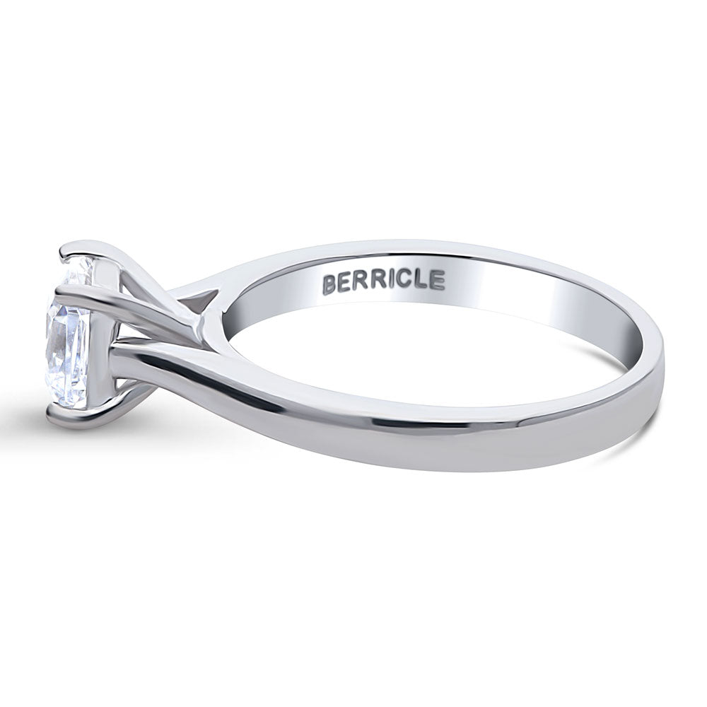 Solitaire 1.25ct Cushion CZ Ring in Sterling Silver