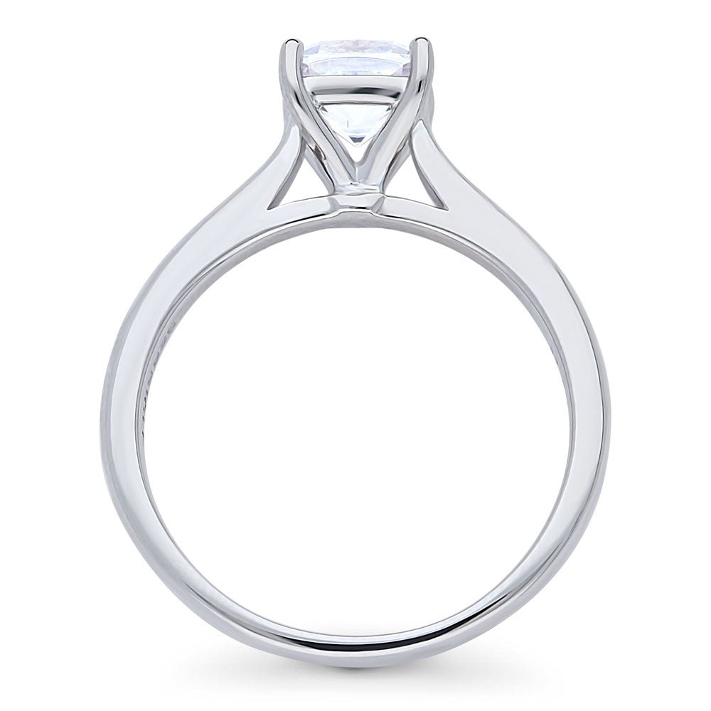 Alternate view of Solitaire 1.25ct Cushion CZ Ring in Sterling Silver