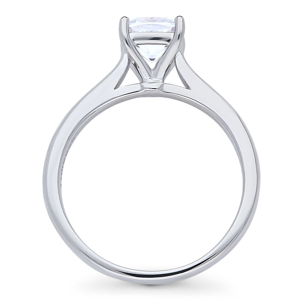 Solitaire 1.25ct Cushion CZ Ring in Sterling Silver