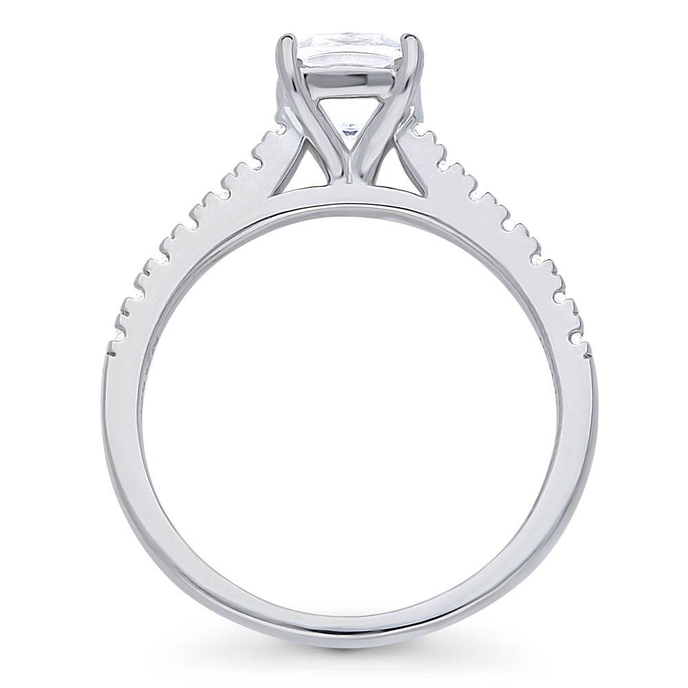 Solitaire 1.25ct Cushion CZ Ring in Sterling Silver