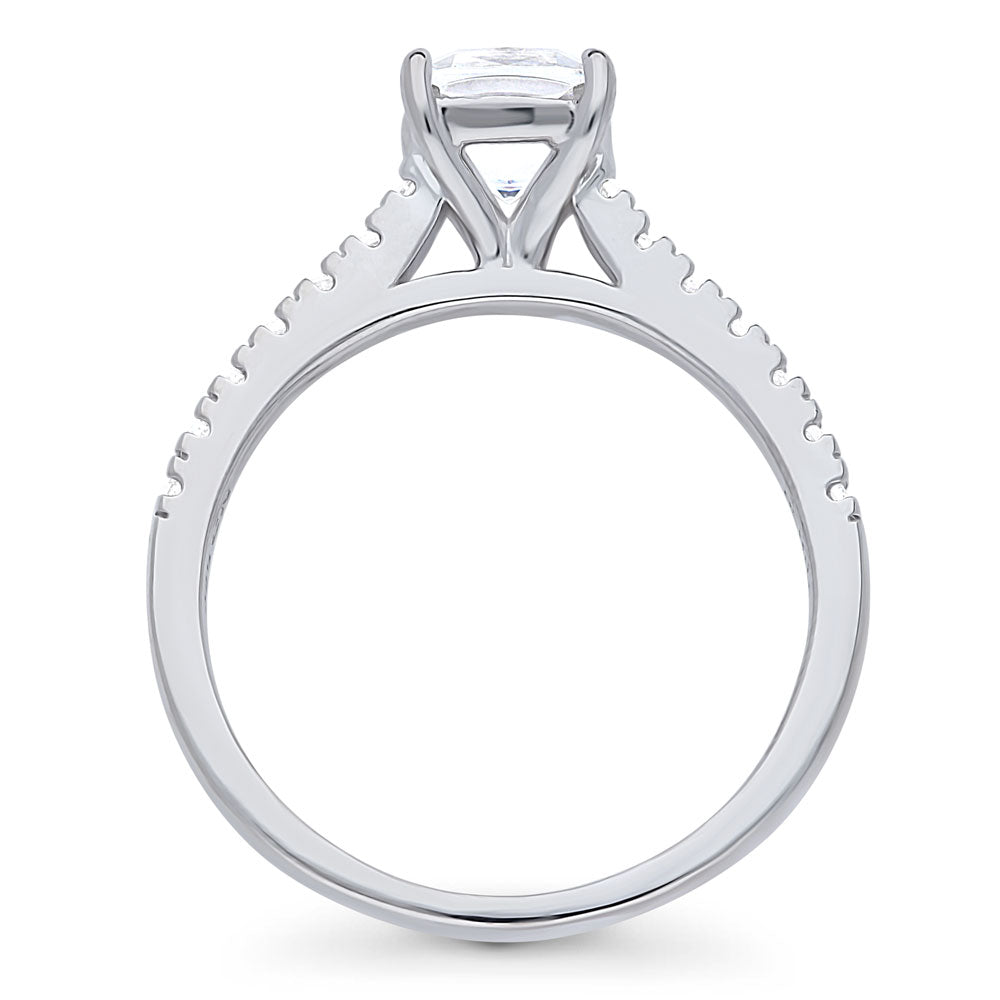 Alternate view of Solitaire 1.25ct Cushion CZ Ring in Sterling Silver, 7 of 8