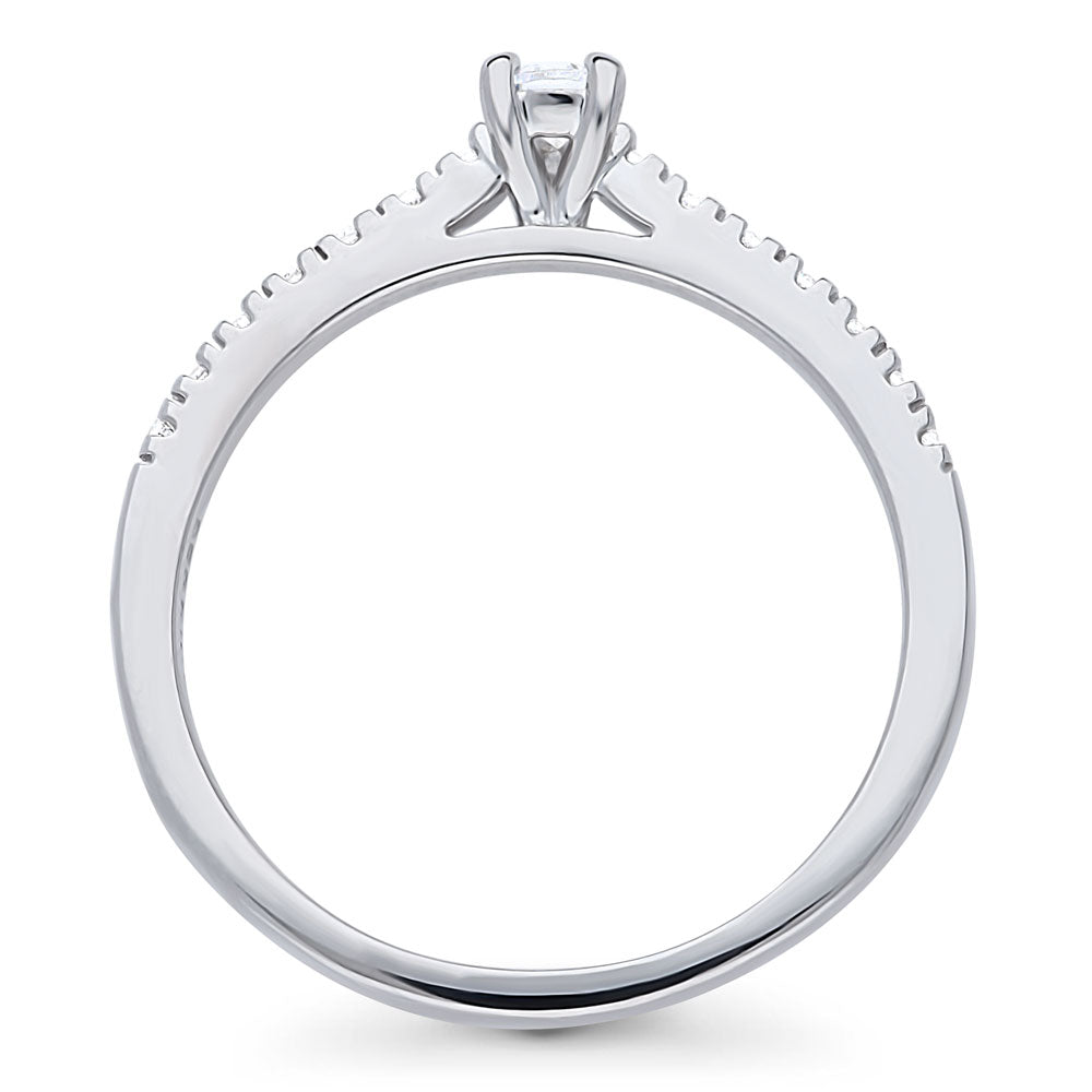 Alternate view of Solitaire 0.3ct Pear CZ Ring in Sterling Silver
