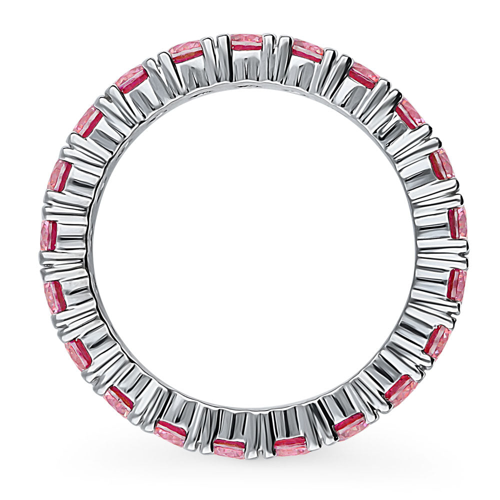 Red CZ Stackable Eternity Ring in Sterling Silver