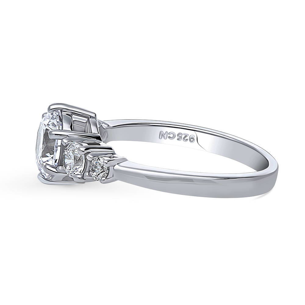 Angle view of 5-Stone CZ Ring in Sterling Silver, 5 of 9