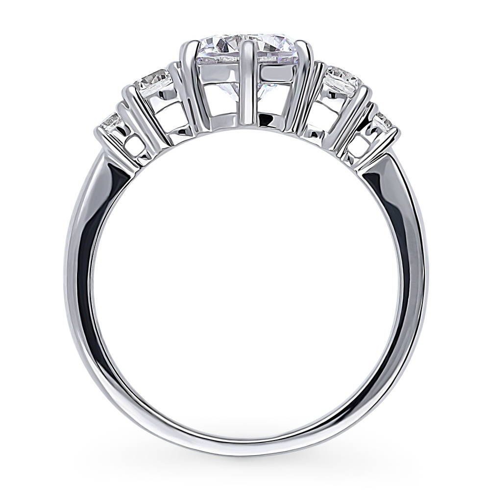 Alternate view of 5-Stone CZ Ring in Sterling Silver, 8 of 9