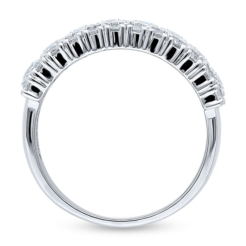 Art Deco CZ Half Eternity Ring in Sterling Silver, 6 of 7