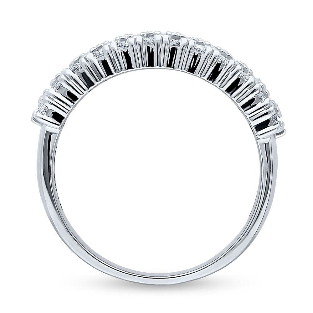 Art Deco CZ Half Eternity Ring in Sterling Silver