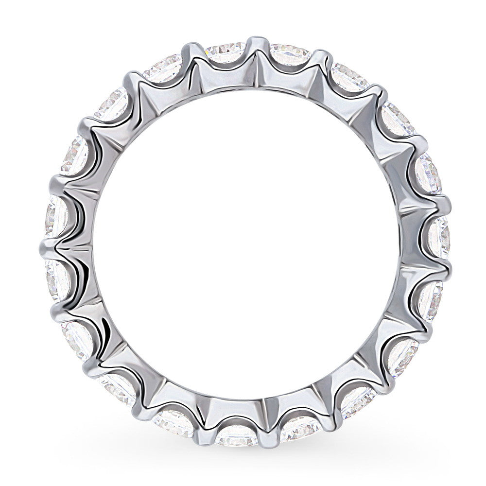 Angle view of CZ Eternity Ring in Sterling Silver