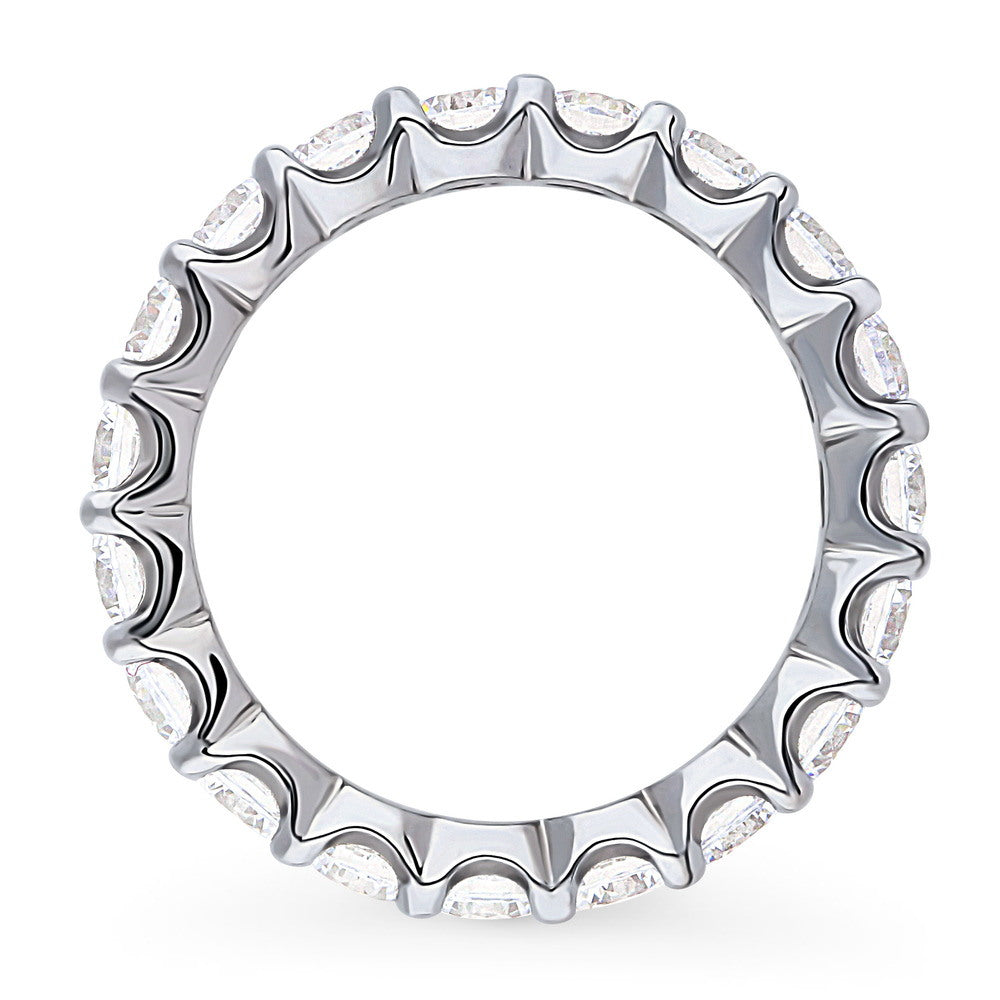 Angle view of CZ Eternity Ring in Sterling Silver, 4 of 8