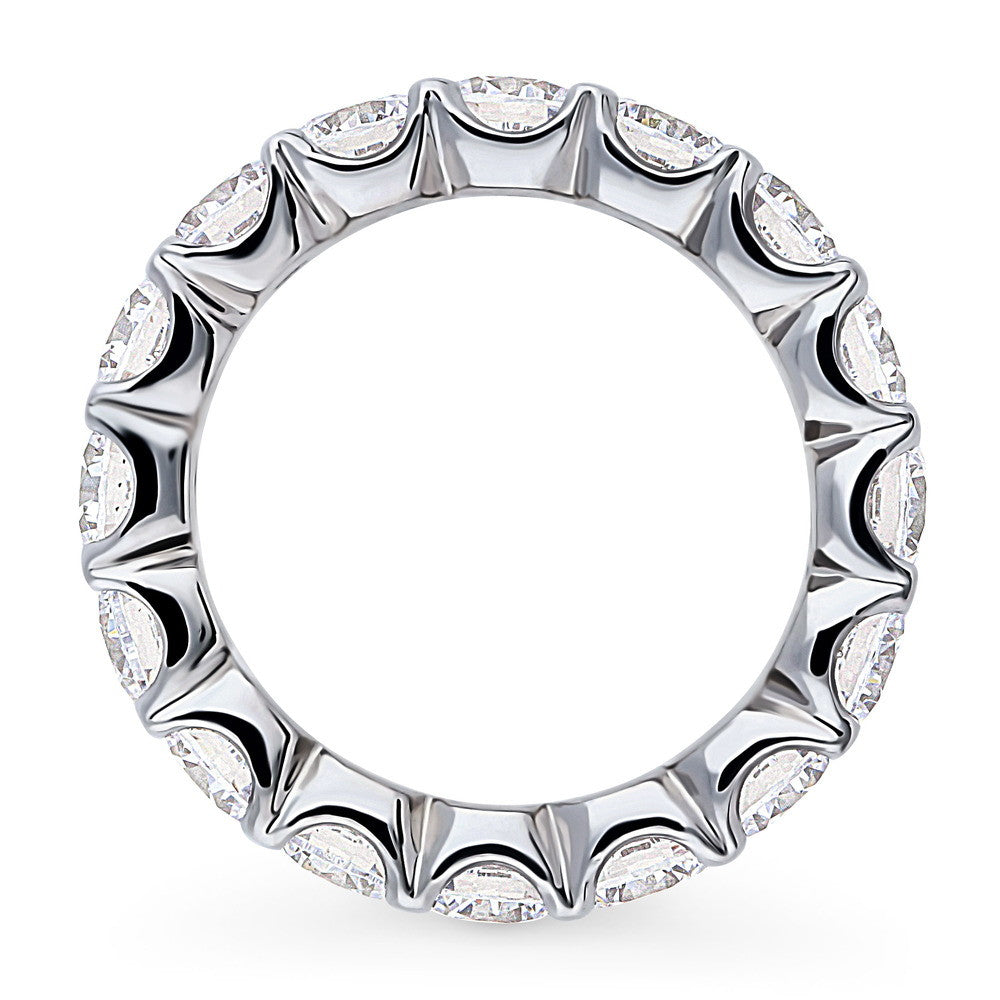 Angle view of CZ Statement Eternity Ring in Sterling Silver