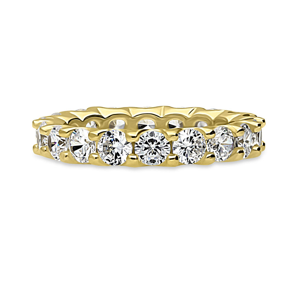 Pave Set CZ Eternity Ring in Gold Flashed Sterling Silver, 1 of 10