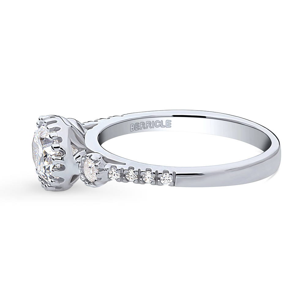 3-Stone Oval CZ Ring in Sterling Silver