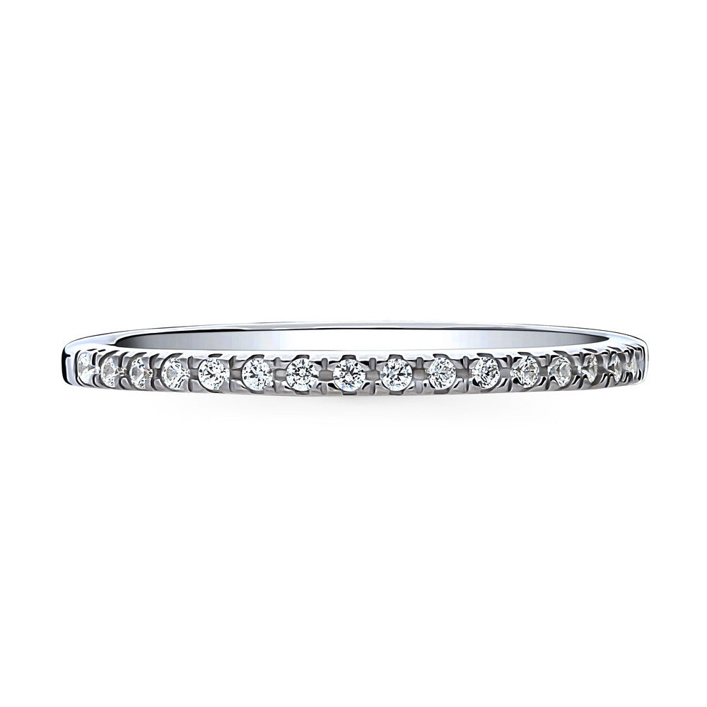 CZ Half Eternity Ring in Sterling Silver, 1 of 9