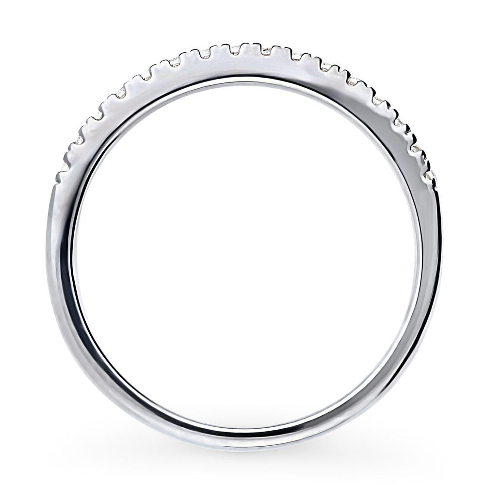 Alternate view of CZ Half Eternity Ring in Sterling Silver