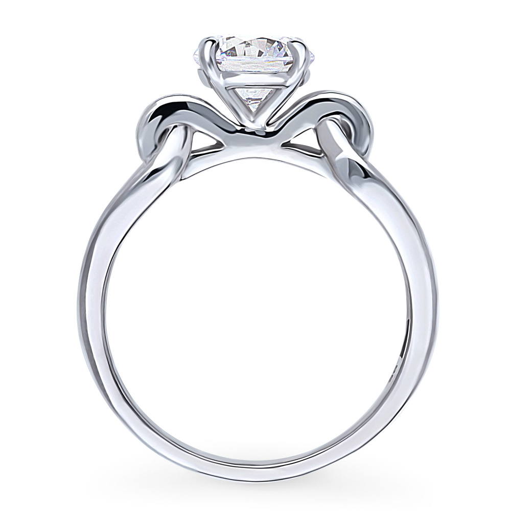 Solitaire Interlocking 1.25ct Round CZ Ring in Sterling Silver