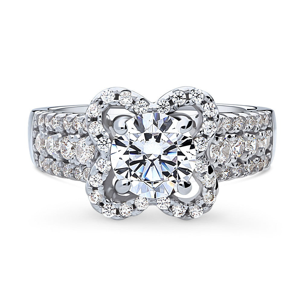 Flower CZ Ring in Sterling Silver