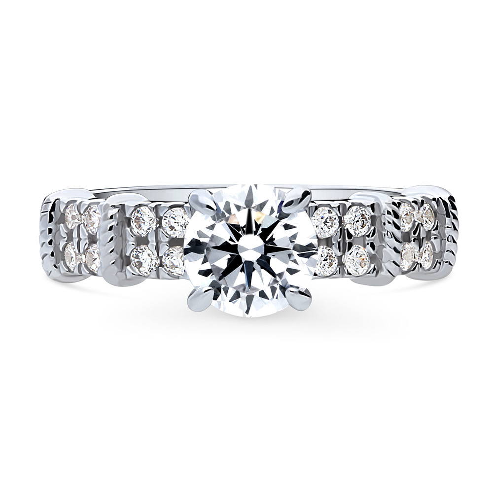 Solitaire 1ct Round CZ Ring in Sterling Silver