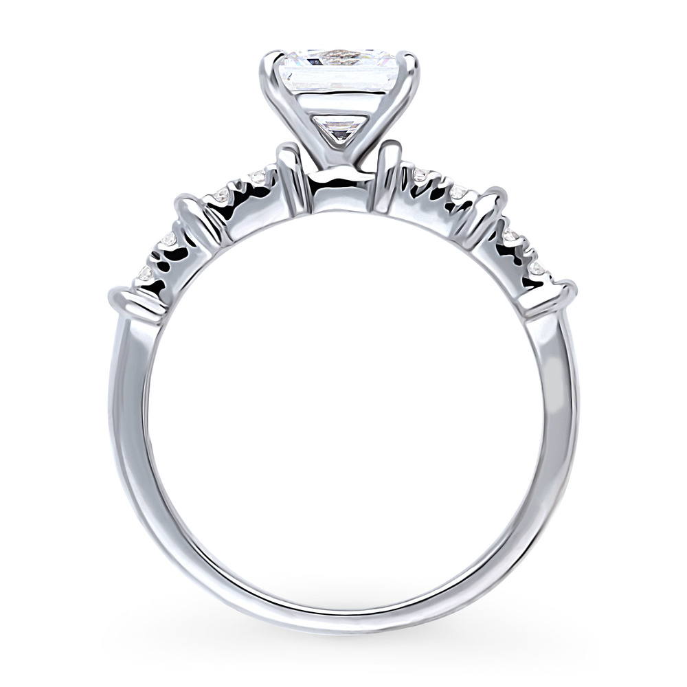 Alternate view of Solitaire 1.2ct Princess CZ Ring in Sterling Silver, 8 of 9