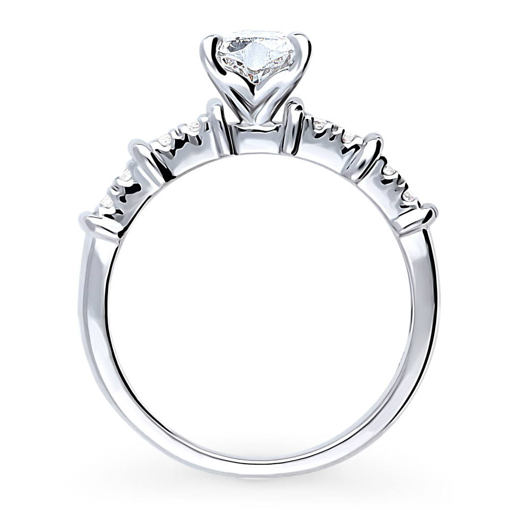 Solitaire Heart 0.7ct CZ Ring in Sterling Silver