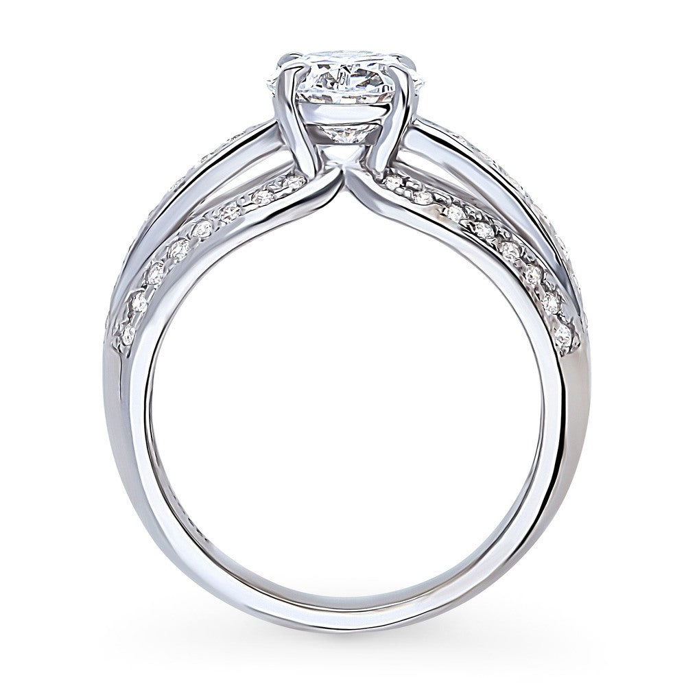 Alternate view of Solitaire 1.8ct Oval CZ Ring in Sterling Silver, 8 of 9