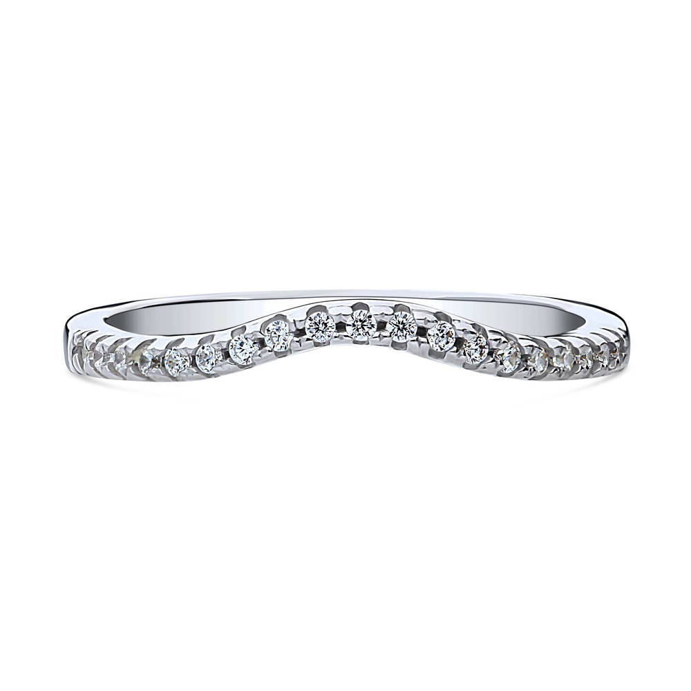 CZ Curved Eternity Ring in Sterling Silver, 1 of 9