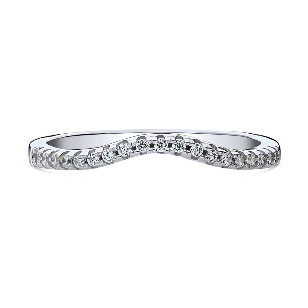 CZ Curved Eternity Ring in Sterling Silver