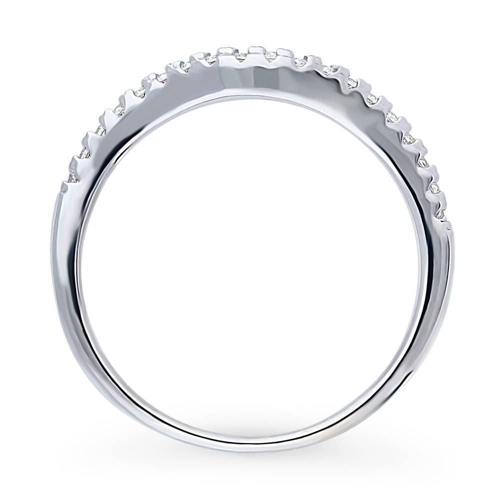 Alternate view of CZ Curved Eternity Ring in Sterling Silver