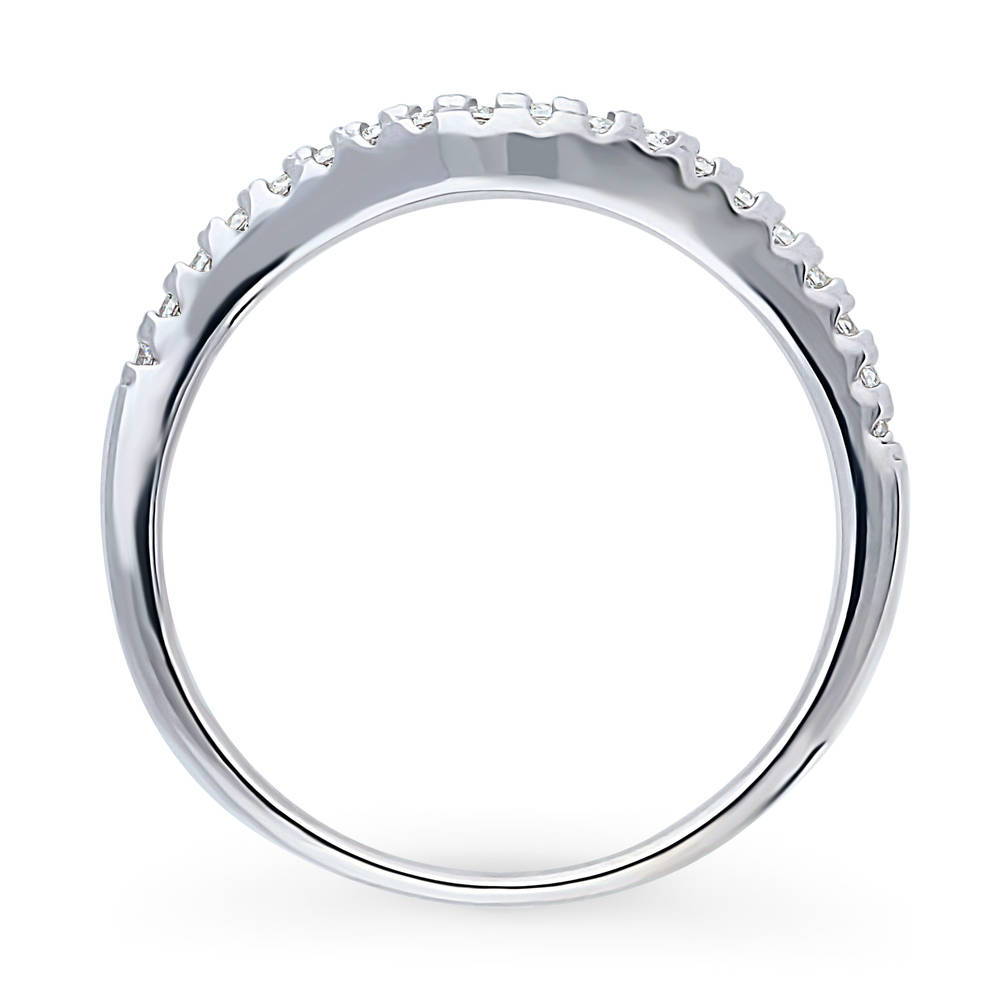 CZ Curved Eternity Ring in Sterling Silver