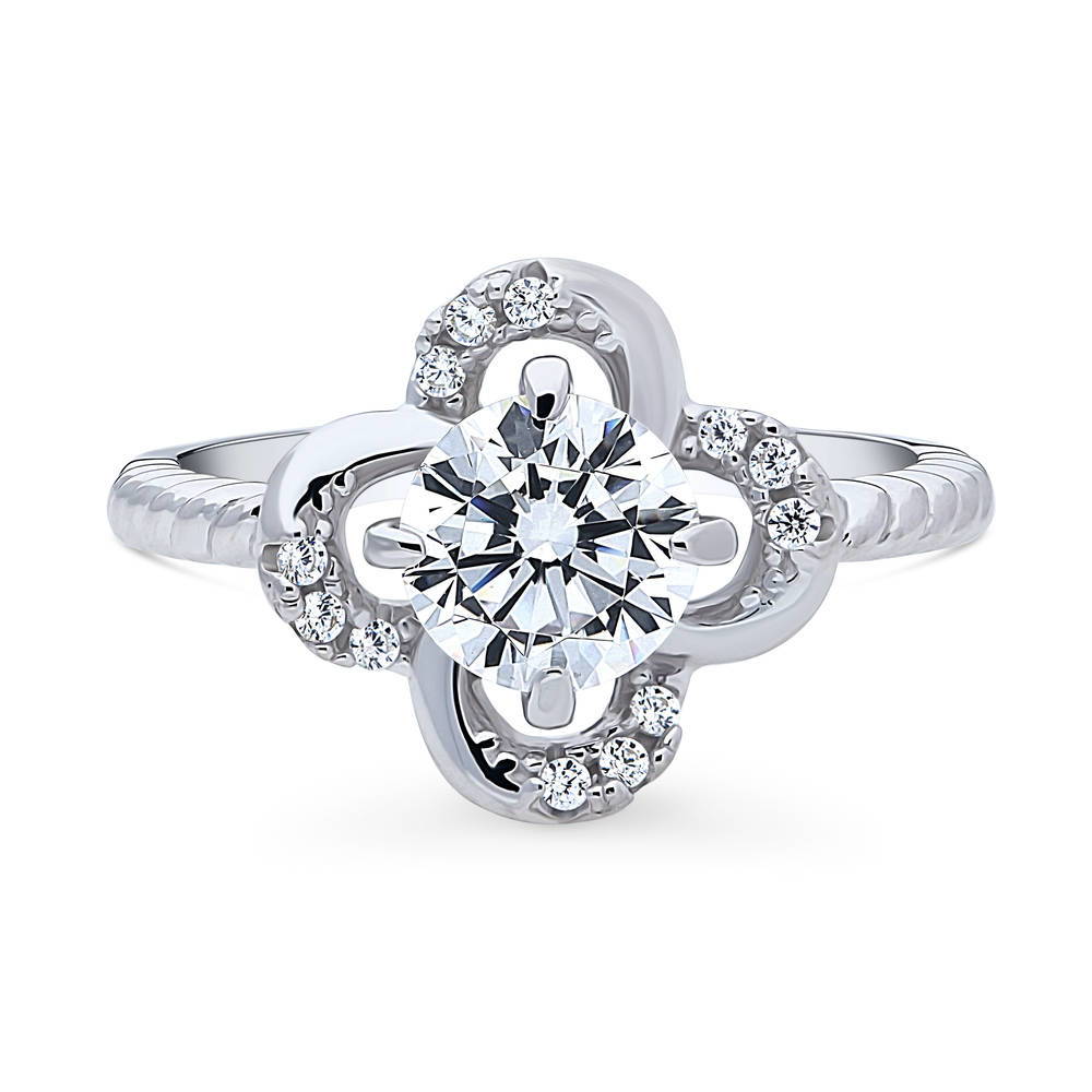 Flower CZ Ring in Sterling Silver