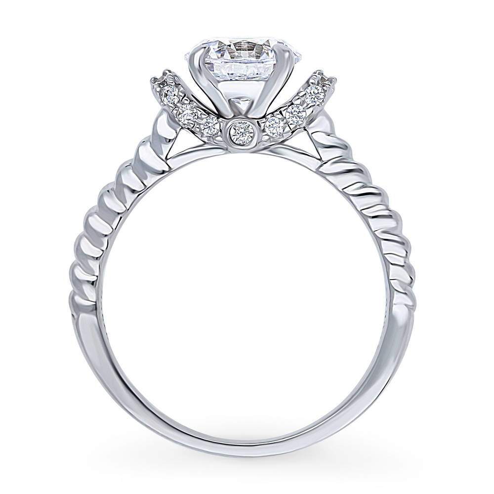 Woven Solitaire 1.25ct CZ Ring in Sterling Silver