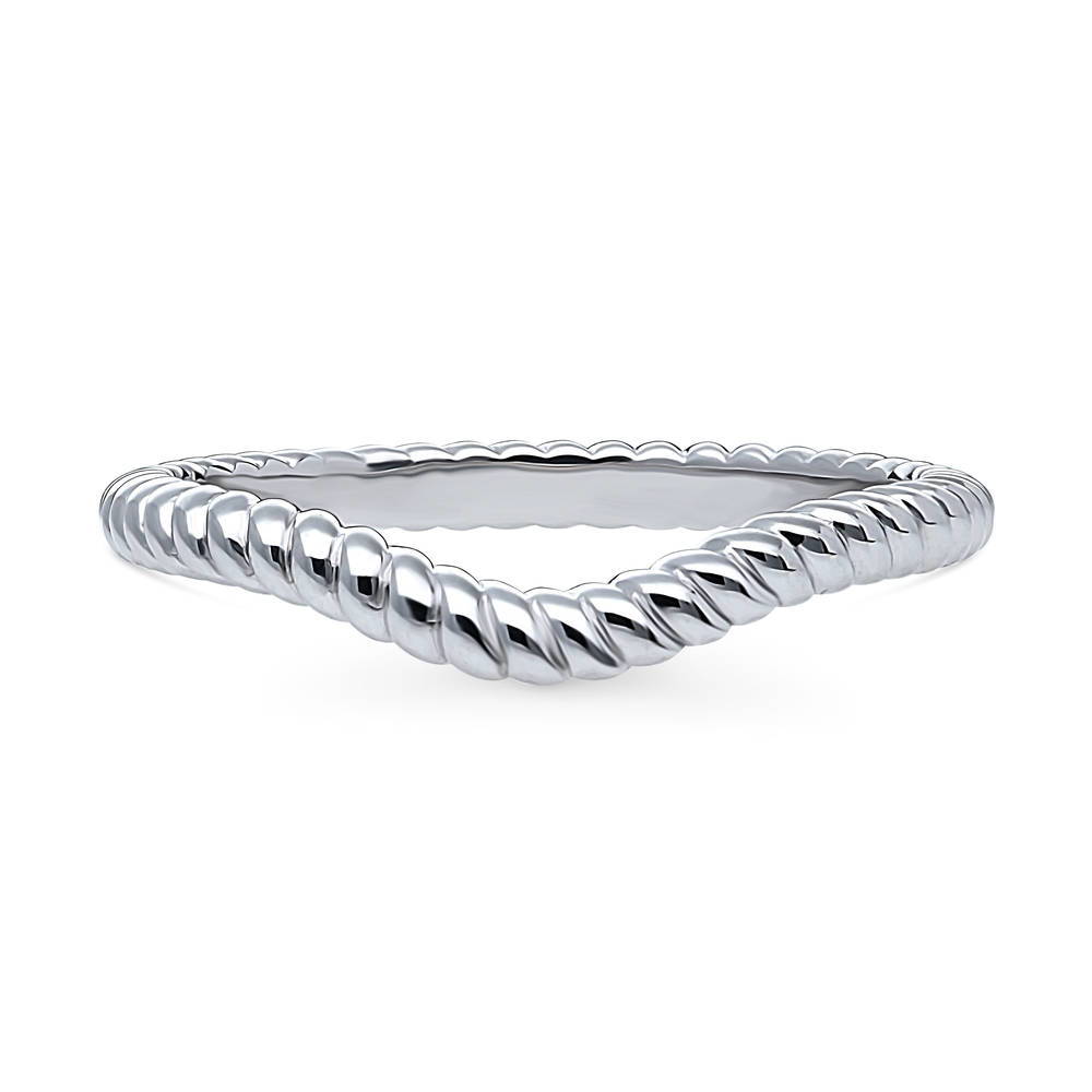 Woven Curved Band in Sterling Silver, 1 of 9