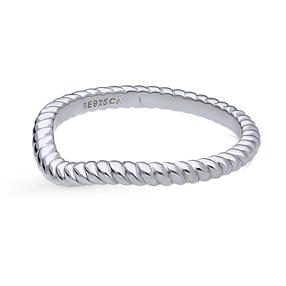 Woven Curved Band in Sterling Silver