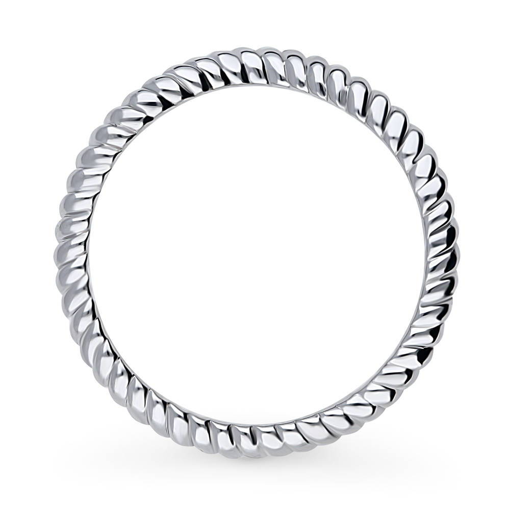 Woven Curved Band in Sterling Silver, alternate view