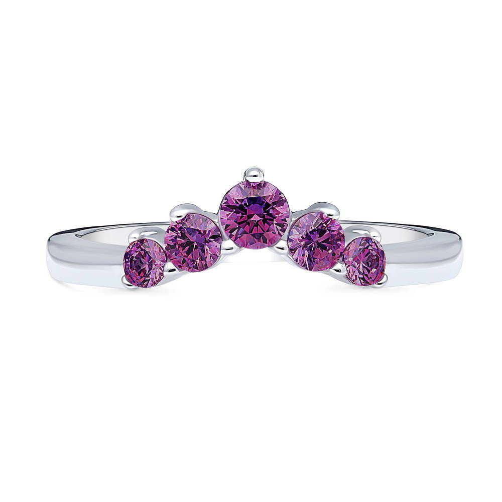 5-Stone Wishbone CZ Band in Sterling Silver