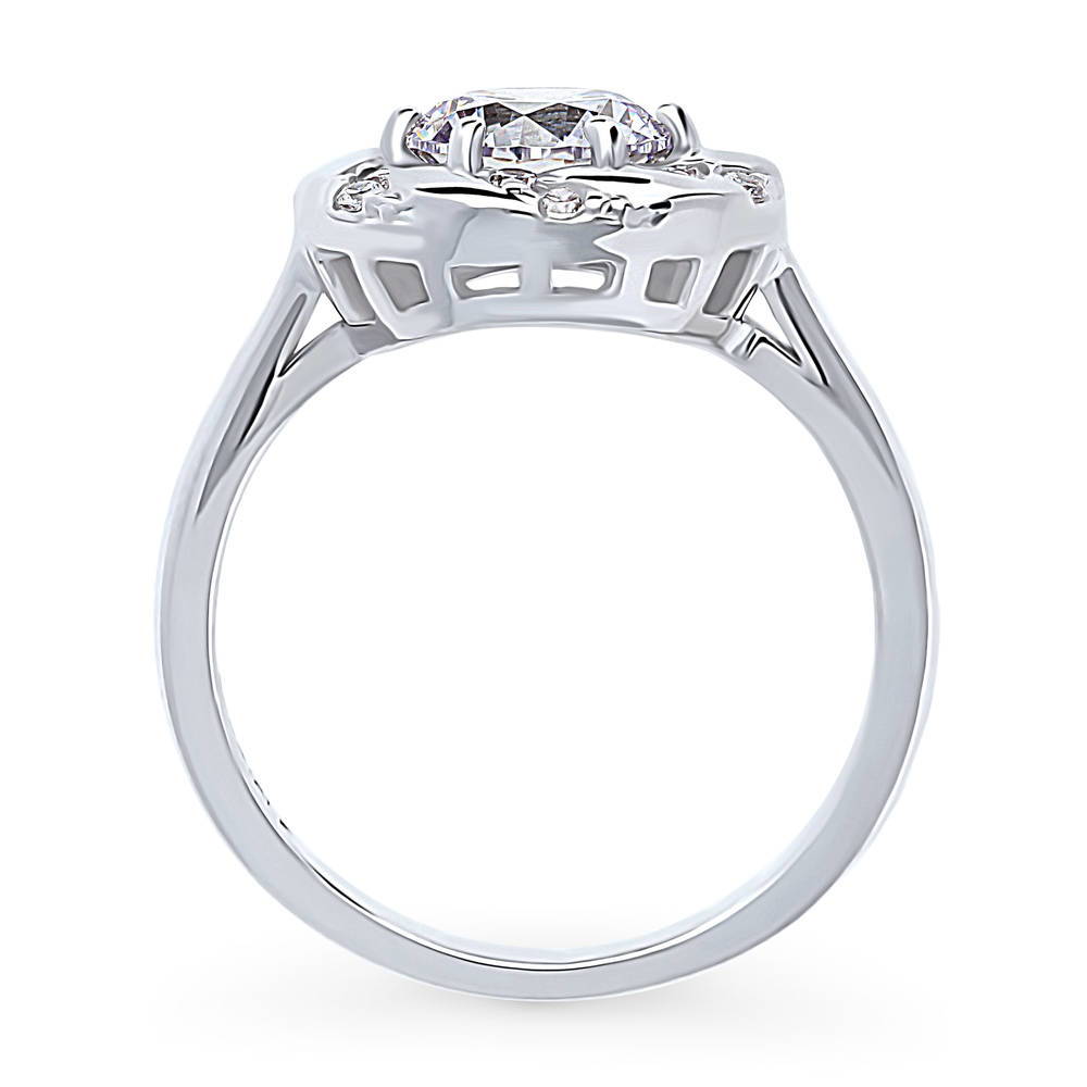 Alternate view of Woven Wreath CZ Ring in Sterling Silver