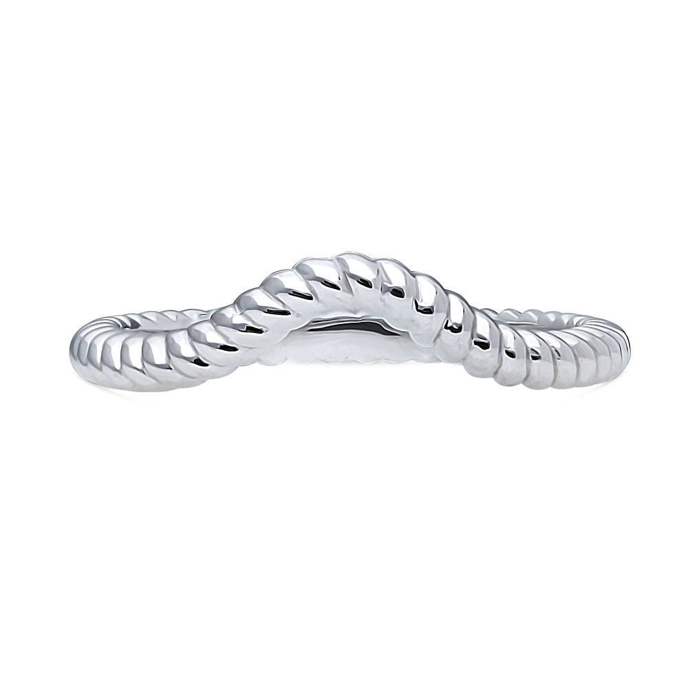 Woven Wishbone Curved Band in Sterling Silver, 1 of 9