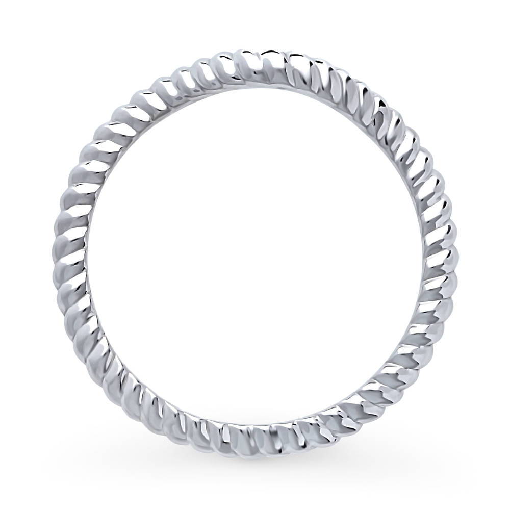 Alternate view of Woven Wishbone Curved Band in Sterling Silver