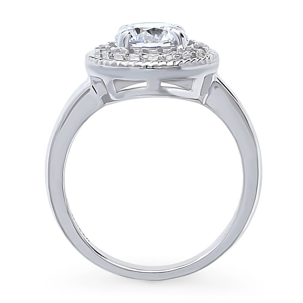 Halo Cable Round CZ Ring in Sterling Silver