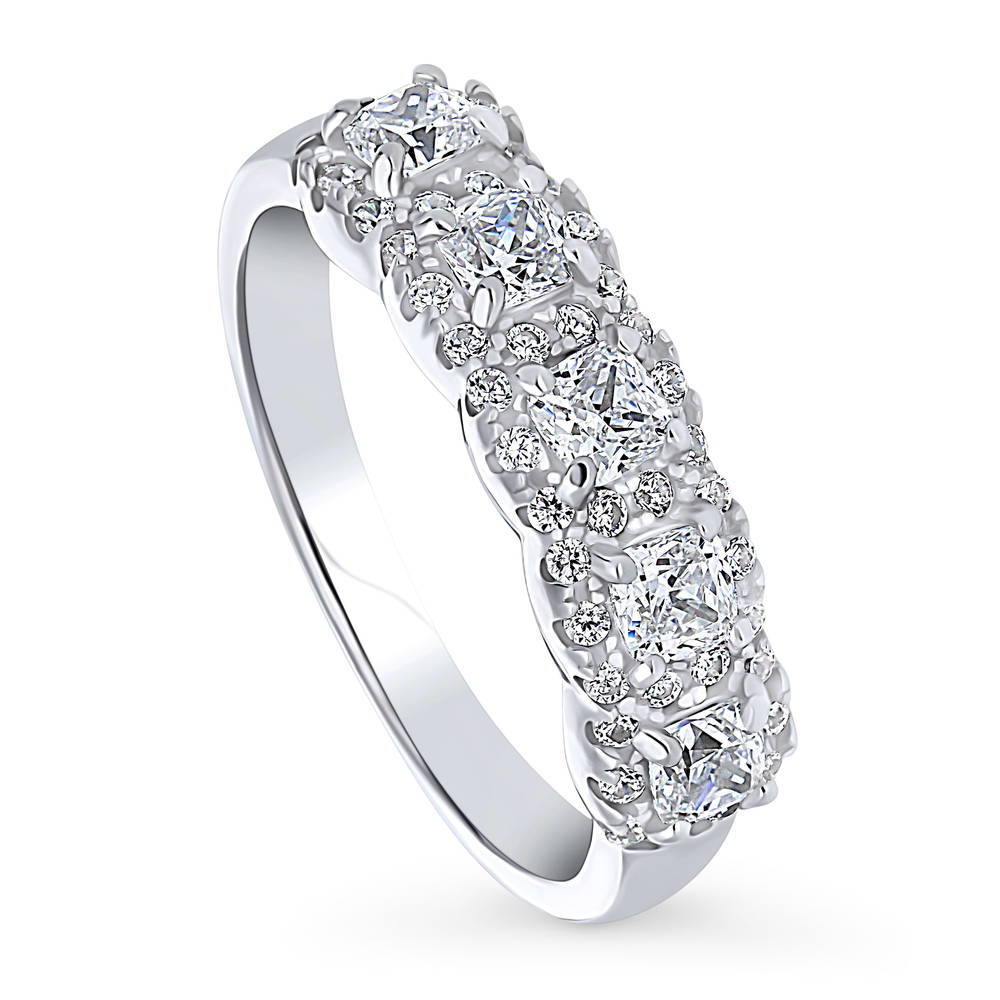 Front view of 5-Stone CZ Ring in Sterling Silver