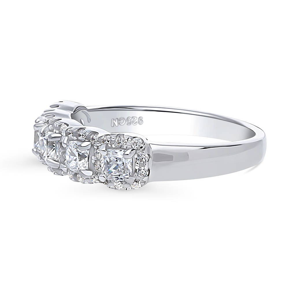 Angle view of 5-Stone CZ Ring in Sterling Silver