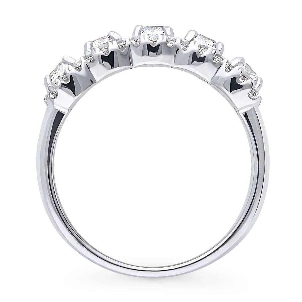 Alternate view of 5-Stone CZ Ring in Sterling Silver