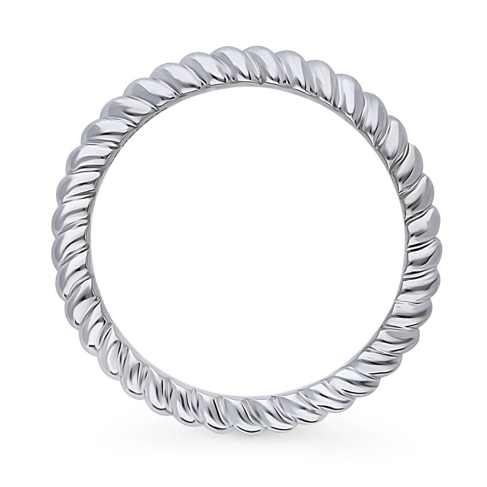 Angle view of Woven Band in Sterling Silver