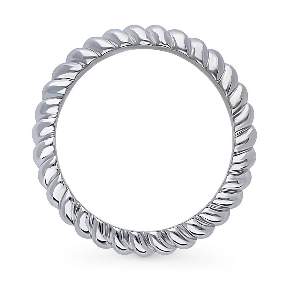 Angle view of Woven Band in Sterling Silver