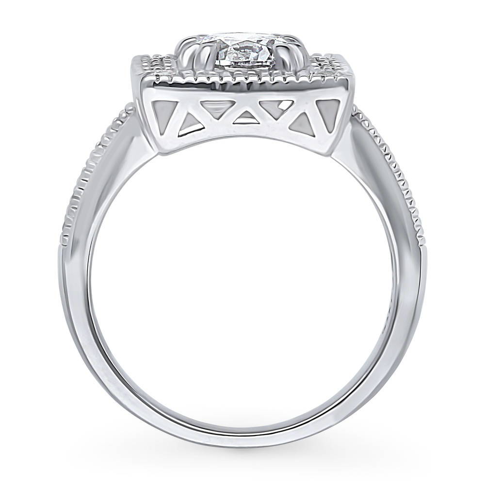 Halo CZ Ring in Sterling Silver
