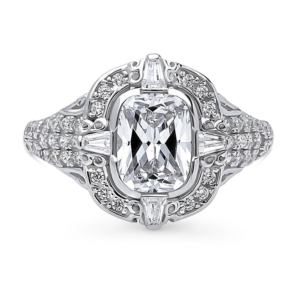 Art Deco CZ Statement Ring in Sterling Silver, 1 of 9