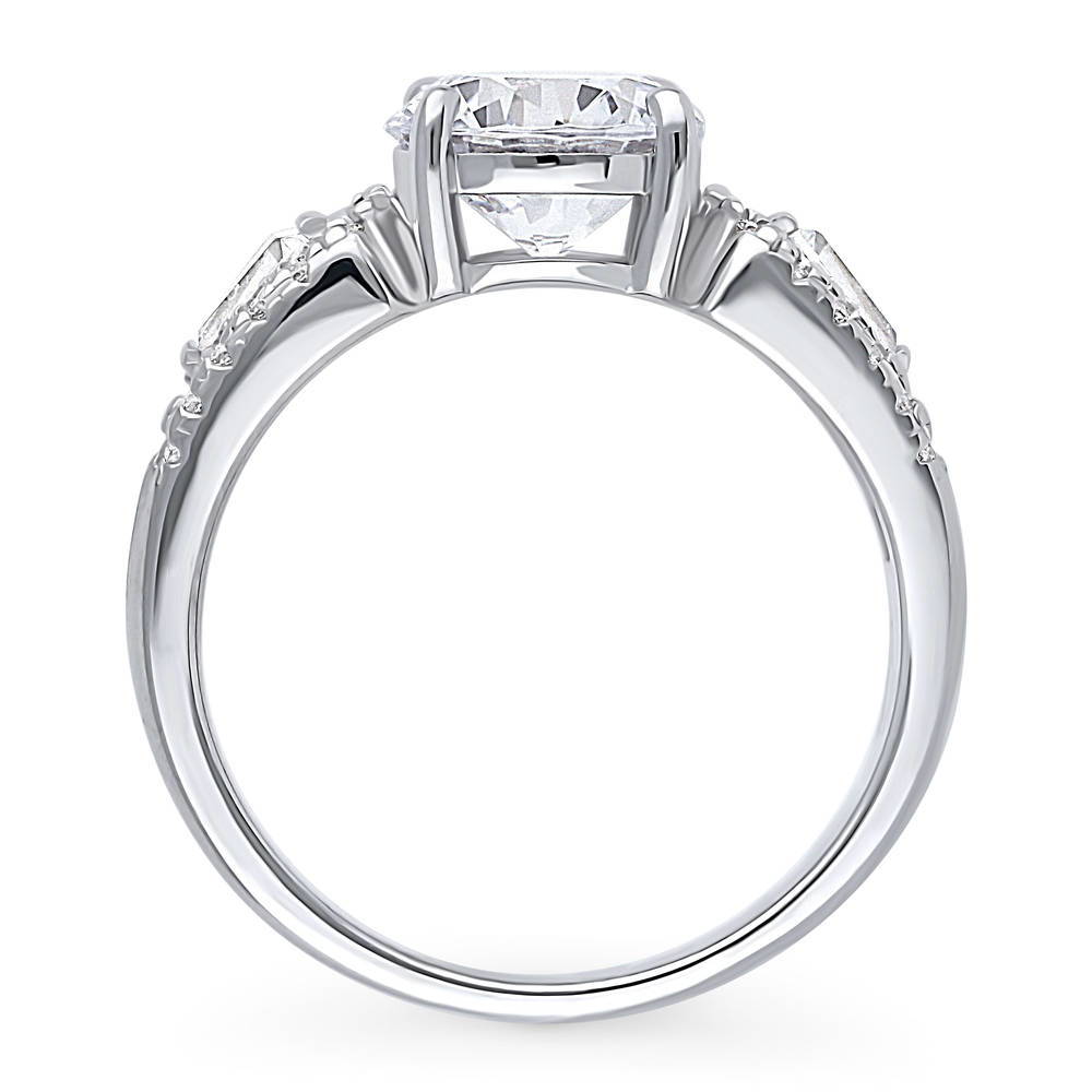 Alternate view of Solitaire Round CZ Ring in Sterling Silver 2ct